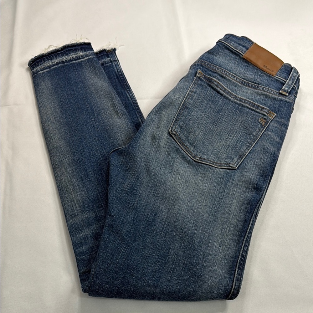 Madewell Blue Skinny Jeans with Faded Detailing